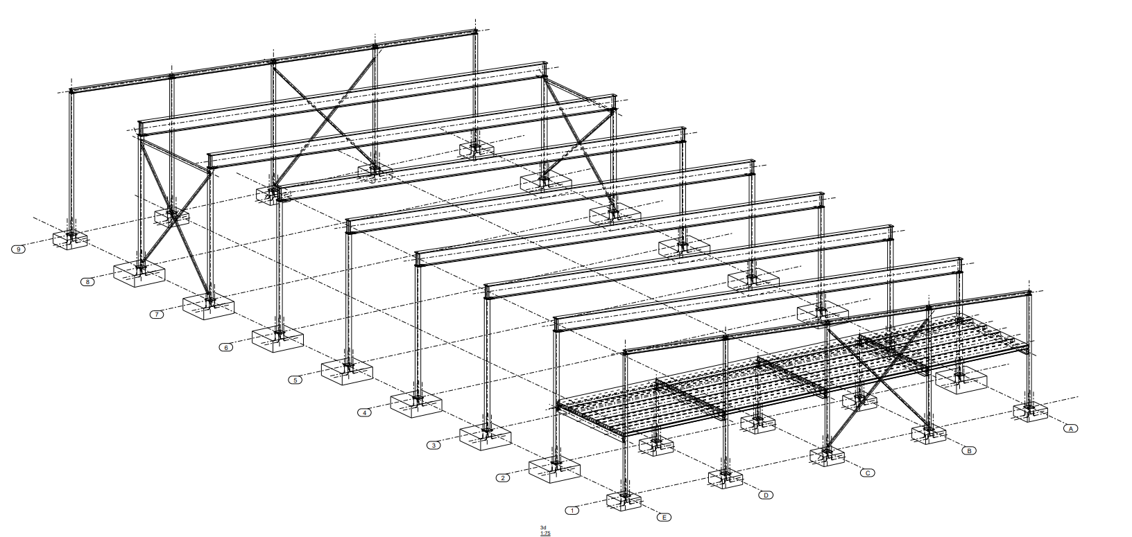Industrihall — 3D översikt