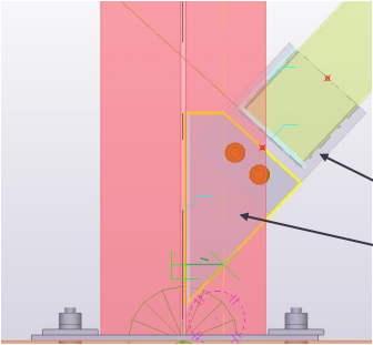 Bild b — Connection plate i snitt